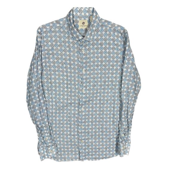 Altemflower Dress Shirt Made in Italy Linen Cotton Long Sleeve Textured 42 Large - Picture 1 of 10